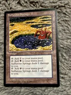 MTG-Sulfurous Springs Ice Age Regular-Rare Land-Unplayed NM-Magic the Gathering - Image 1