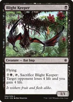 Blight Keeper 92 XLN MTG Common Black Bat Imp Flying Wootten EN - Image 1