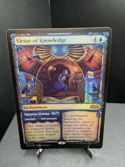 MTG Wilds of Eldraine Virtue of Knowledge 279 Showcase Foil Mythic NM - Image 1