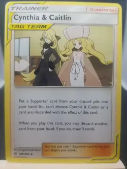 Cynthia & Caitlin 189/236 Cosmic Eclipse Sun And Moon Pokemon Trainer - Image 1