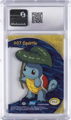 2000 TOPPS POKEMON TV ANIMATION CLEAR CARDS #PC4 SQUIRTLE CGC 9.5 - Image 2