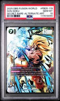 2025 DRAGON BALL SUPER CARD GAME FUSION WORLD NEW ADVENTURE SON GOKU PSA 10 - Image 1