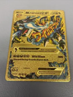 Mcharizard EX Pokemon Gold Fan Art Card Wild Blaze Hp230 MEGA - Image 1