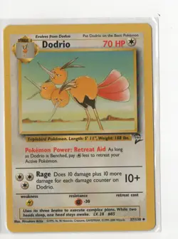 Pokemon Cards -Base Set 2 - - Dodrio 37/130 - Uncommon - Image 1