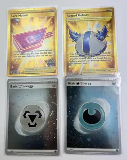 Pokemon 4 Card Lot Steel & Dark Energy & Lure Module Rugged Helmet 7,8,228,88 - Image 1