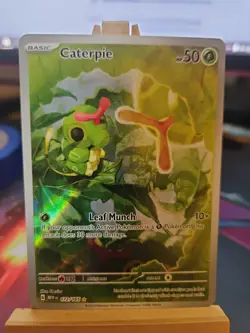 Pokemon TCG Caterpie 172/165 Scarlet & Violet 151 Holo Illustration Rare Card NM - Image 1