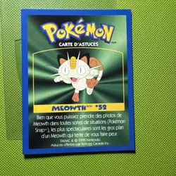 Pokemon: MEOWTH #52 [Game Tip Card] - [Kellogg's Canada Cereal Promo (1999)] NM - Image 2