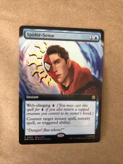 Magic cards 1x Spider-Sense buy-a-box foil promo Spider-Man Promos NM - Image 1