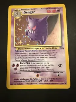 Pokemon TCG Gengar Fossil Holo Card 5/62 Unlimited Rare, LP Vintage - Image 2