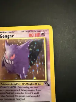 Pokemon TCG Gengar Fossil Holo Card 5/62 Unlimited Rare, LP Vintage - Image 5