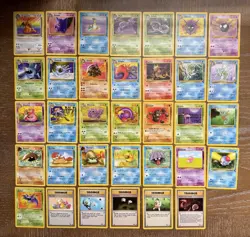 Near Complete Fossil Set Rares Commons Uncommons Non Holo Vintage Pokemon Cards - Image 1