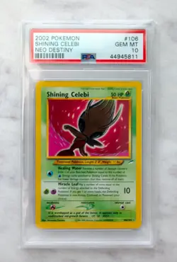 Shining Celebi Holo Pokemon Card Unlimited Neo Destiny 106/105 BGS PSA 10 - Image 3