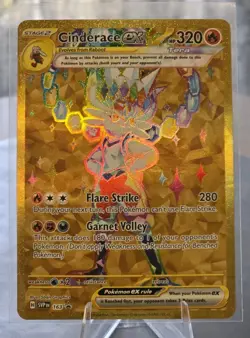 Pokemon Cinderace ex 163 Sv: Scarlet & Violet Promo Cards Holo Full Art Gold - Image 1