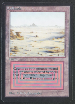 Badlands Beta MTG Card Magic: the Gathering 1993 Dual Land - Image 1