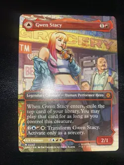 Gwen Stacy/ghost Spider Borderless Non Foil MTG Marvel's Spider-Man #0202 Magic - Image 1