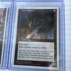 Lot of (4) 1995 Magic The Gathering MTG Wall Of Spears Authentic & Official - Image 2