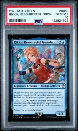 2025 MTG FINAL FANTASY COMMANDER #0041 RIKKU, RESOURCEFUL GUARDIAN PSA 10 - Image 1