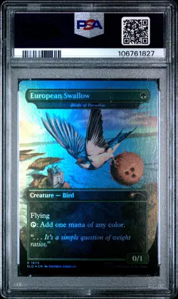 2024 MTG SECRET LAIR DROP FOIL #1675 AFRICAN SWALLOW/EUROPEAN SWALLOW PSA 10 - Image 2