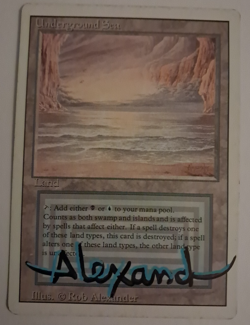 Underground Sea Signed MTG Magic the Gathering Revised Reserved List Dual Land - Image 1