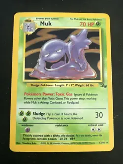 1999 Fossil Vintage Pokemon 2 Card Lot: Holo Lapras 10/62 & Holo Muk 13/62 - Image 4
