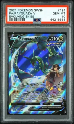 Pokemon Rayquaza V Evolving Skies Full Alt Art #194 PSA 10 Gem Mint - Image 1