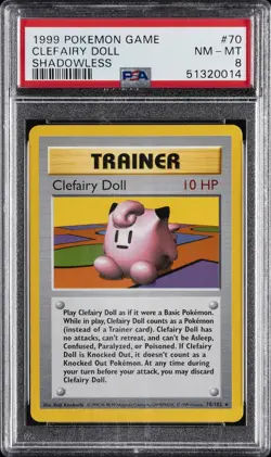 1999 POKEMON BASE SET SHADOWLESS #70 CLEFAIRY DOLL PSA 8 - Image 1