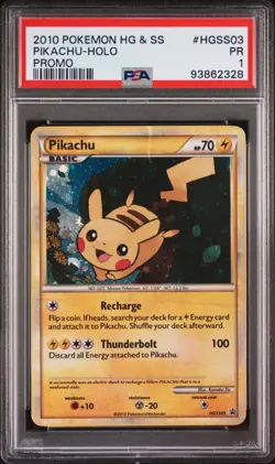 PSA 1 POOR 2010 POKEMON #HGSS03 PIKACHU-HOLO PROMO - Image 1