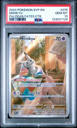 2024 POKEMON SVP PALDEAN FATES ETB PROMO #075 MIMIKYU PSA 10 - Image 1