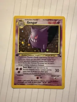 Pokemon TCG Fossil Gengar Holo - MP - Rare First Edition LP 5/62 - Image 1