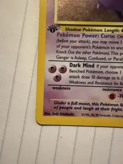 Pokemon TCG Fossil Gengar Holo - MP - Rare First Edition LP 5/62 - Image 4