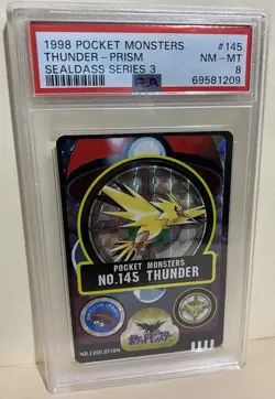 PSA 8 - 1998 POCKET MONSTERS SEALDASS #145 THUNDER-PRISM SER-3 - Image 1