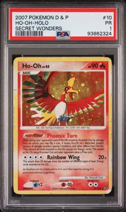 PSA 1 POOR 2007 POKEMON SECRET WONDERS #10 HO-OH-HOLO SECRET WONDERS - Image 1