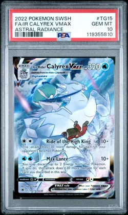 2022 POKEMON SWSH ASTRAL RADIANCE #TG15 FULL ART/ICE RIDER CALYREX VMAX PSA 10 - Image 1