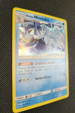 Alolan Ninetales 28/147 Cracked Ice Holo Burning Shadows Pokemon TCG LP - NM - Image 2