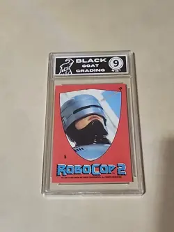RoboCop 2 1990 Topps #5 Graded Mint 9 Black Goat Shield Logo Card HOF Sci-Fi - Image 1