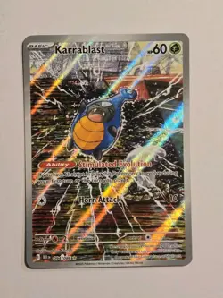Karrablast 094/086 Pokemon TCG SV Black Bolt Illustration Rare Card - Image 1