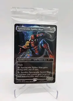 Magic The Gathering MTG Marvel Legends Spectacular Spider-Man Promo Card Sealed - Image 1
