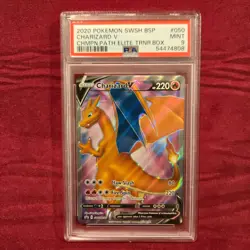 2020 Pokemon Charizard V SWSH #050 PSA 9 Mint Champion's Path ETB Promo Card - Image 1