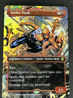 🔥 Spider-Punk (Borderless Foil) - 0207 - Marvel's Spider-Man MTG - NM/M! - Image 1
