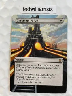 Darksteel Forge MtG Darksteel Hand Painted Altered Art Extended & Borderless - Image 1