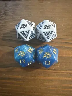 Magic The Gathering MTG Aetherdrift Oversized Spindown Lot of 4 (2 Blue, 2 B&W) - Image 1