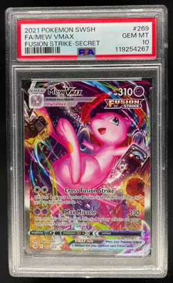 2021 Pokemon SW&SH Fusion Strike Mew VMax Secret Rare PSA 10 Gem Mint #269/264 - Image 1