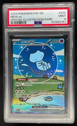 2024 Pokemon S&V Paldean Fates Mew ex SIR PSA 9 Mint #232/091 - Image 1