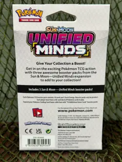 *CLEAN*SEALED* Pokemon TCG Sun & Moon Unified Minds Hanger Box (3 Booster Packs) 820650809569 - Image 3