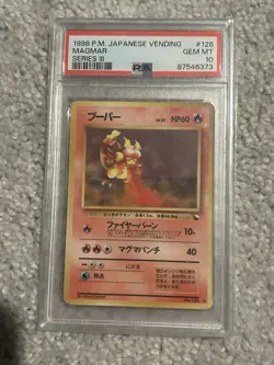 PSA 10 Pokemon 1998 Japanese Vending Series 3 Magmar #126 - Image 1