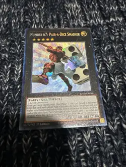 Yugioh Number 67: Pair-a-Dice Smasher JUSH-EN058 Collector's Rare 1st Edition NM - Image 1