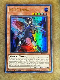 Yugioh K9-17 Izuna JUSH-EN031 Ultra Rare 1st Ed NM - Image 1