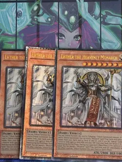 Yugioh 3x Ehther the Heavenly Monarch Prismatic Ultimate Rare PUR RA04-EN018 1st - Image 1