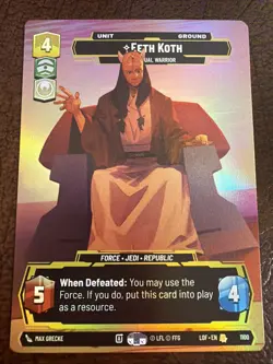 Eeth Koth - Prestige Rare Foil Star Wars Legends of the Force Card - NM - Image 1