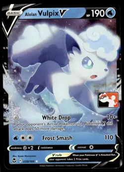 Pokemon TCG Prize Pack Series Cards #033/195 Alolan Vulpix V NM - Image 1